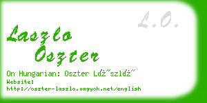 laszlo oszter business card